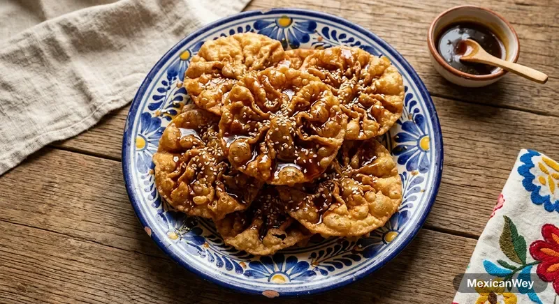 Buñuelos with Piloncillo Syrup