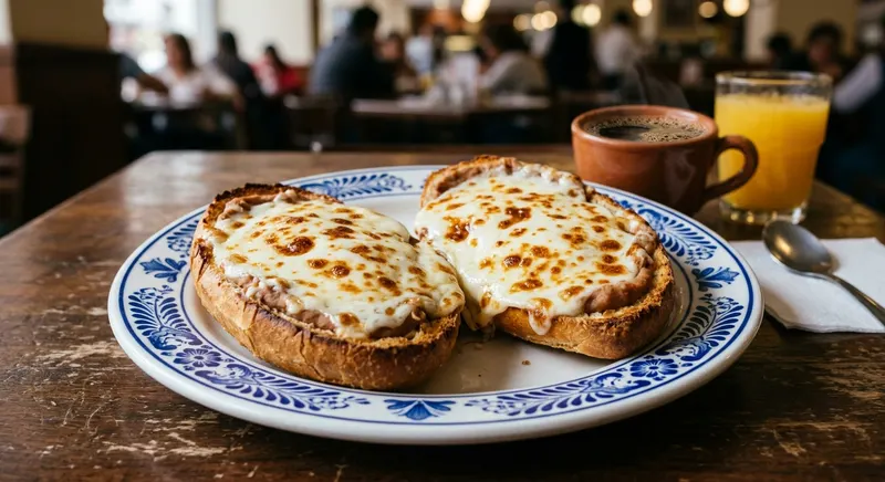 Open-Faced Toast with Beans & Cheese