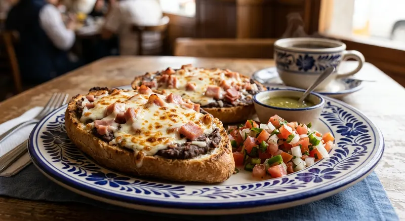 Molletes con Jamón