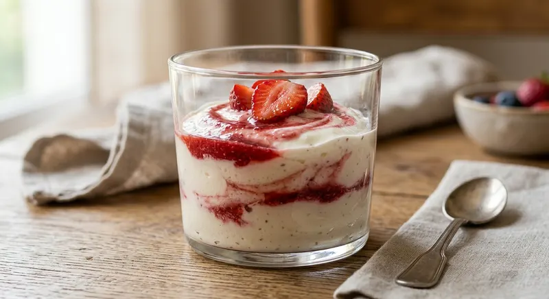 Mousse de Yogurt con Fresa