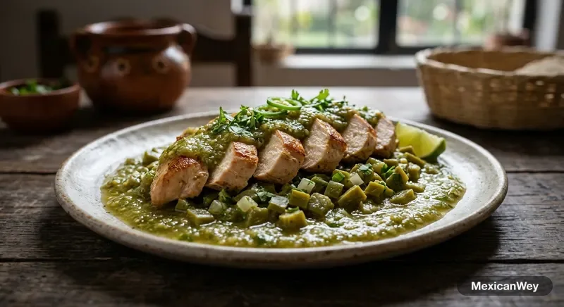 Chicken Breasts in Green Sauce with Nopales