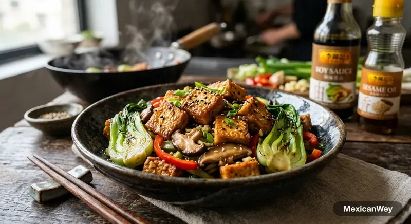 Tofu Salteado con Verduras Asiáticas